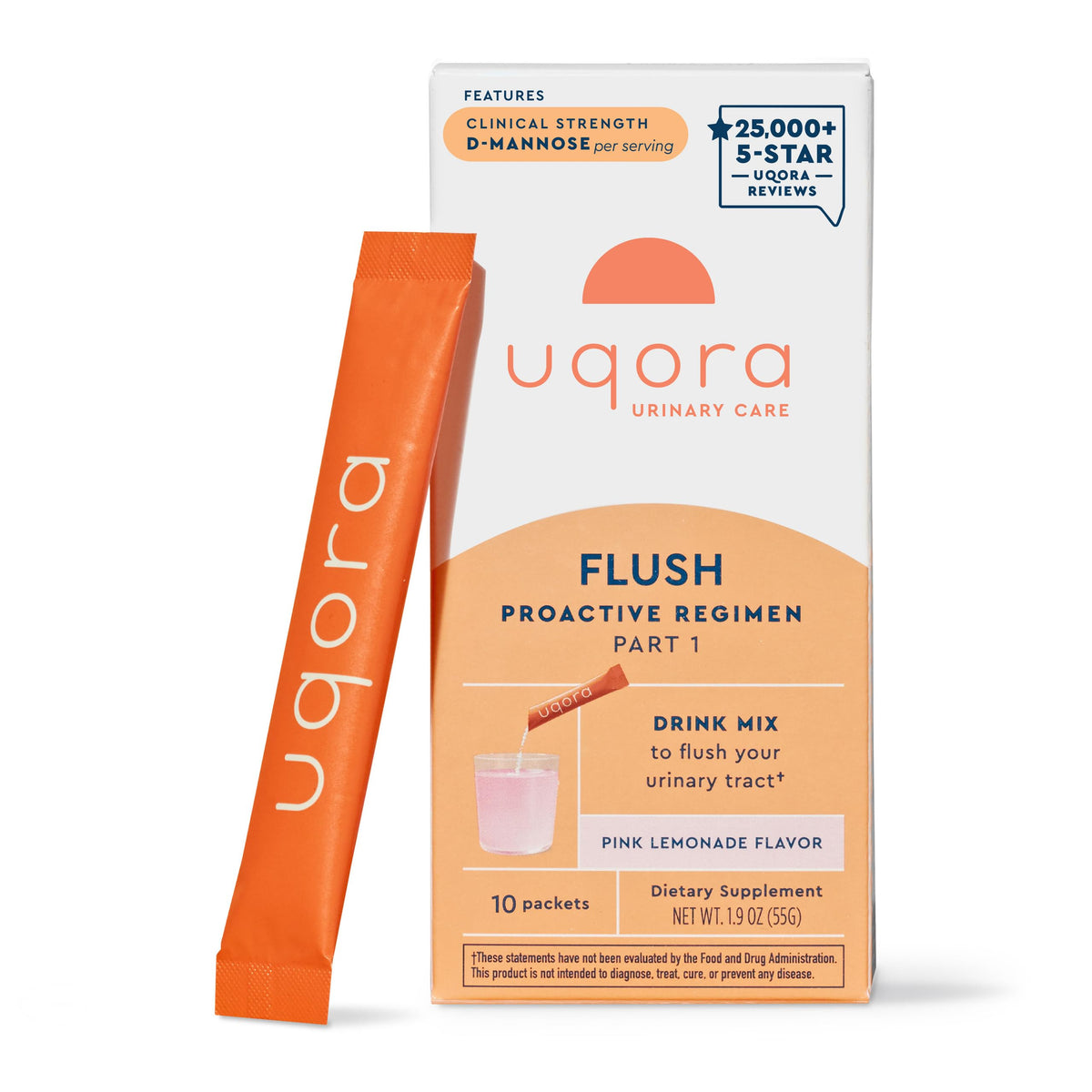 Uqora Flush pink lemonade flavor packets