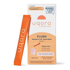 Uqora Flush pink lemonade flavor packets