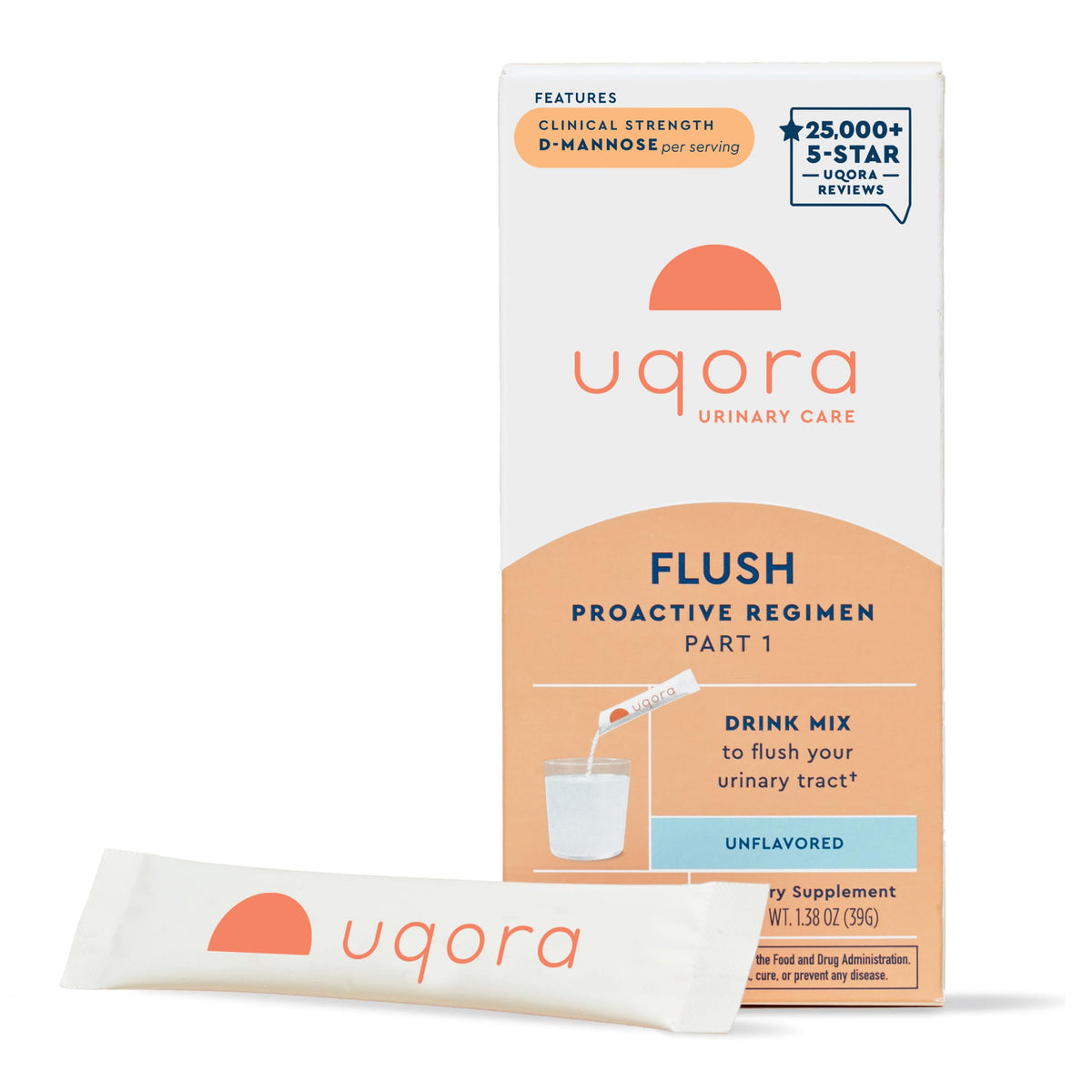 Uqora Flush unflavored 10-pack box label