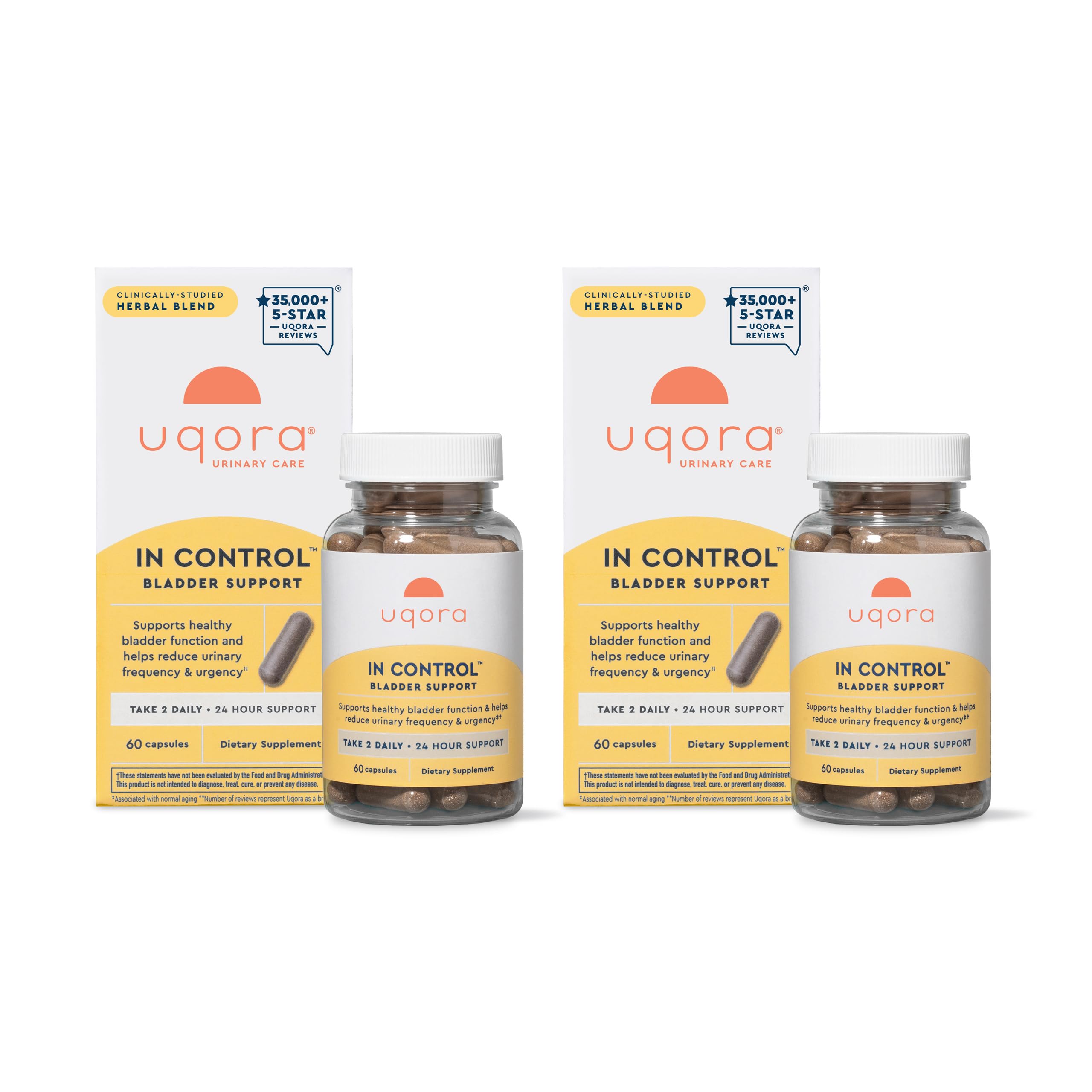 Bottle of Uqora in Control Bladder Support with label