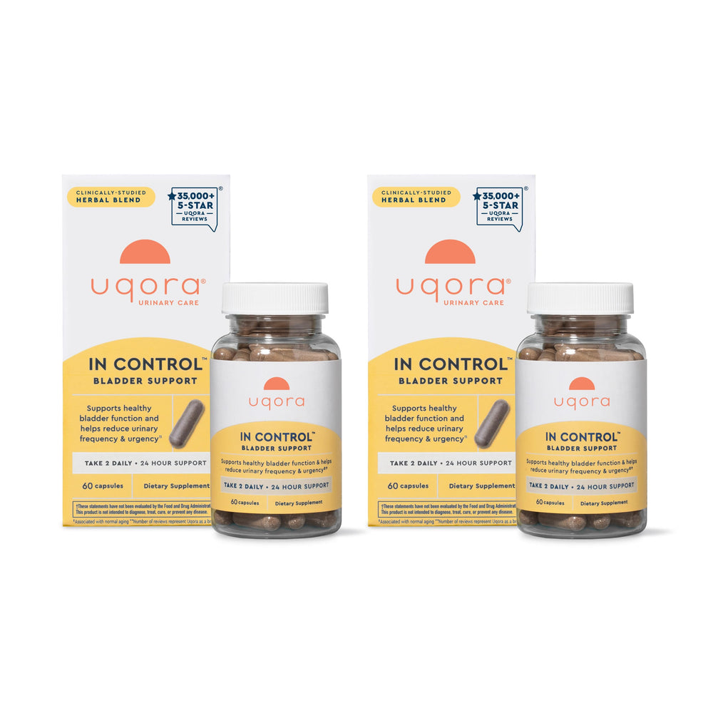 Bottle of Uqora in Control Bladder Support with label