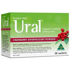Ural Cranberry Effervescent Powder 28-sachet pack (4 g per sachet)