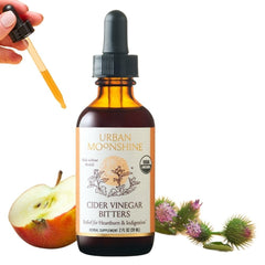 Urban Moonshine Cider Vinegar Bitters bottle with Organic certification