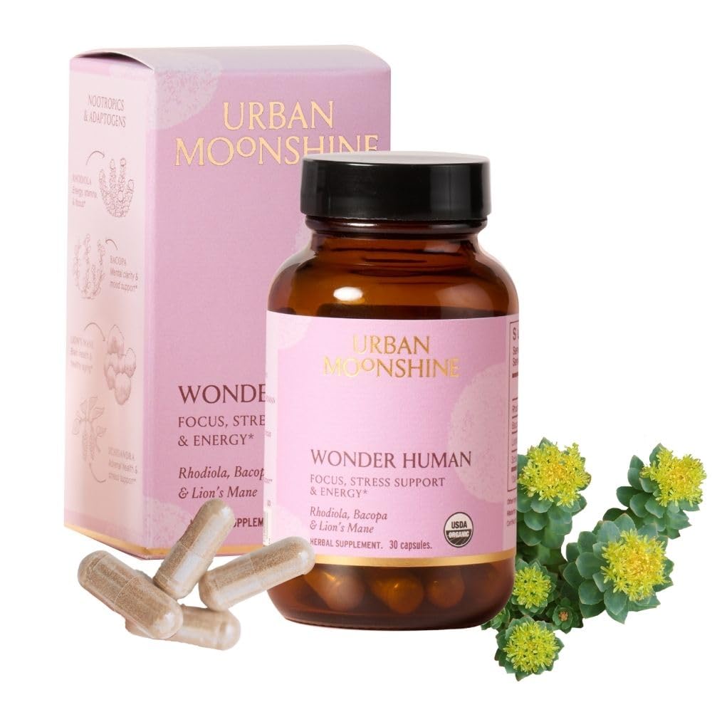 Urban Moonshine Wonder Human herbal supplement bottle on a clean white background