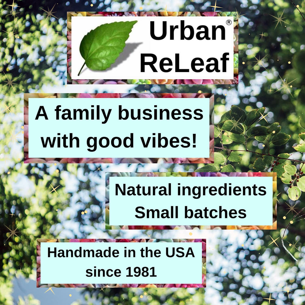 Close-up of peppermint essential oil and sea salts in Urban ReLeaf formula