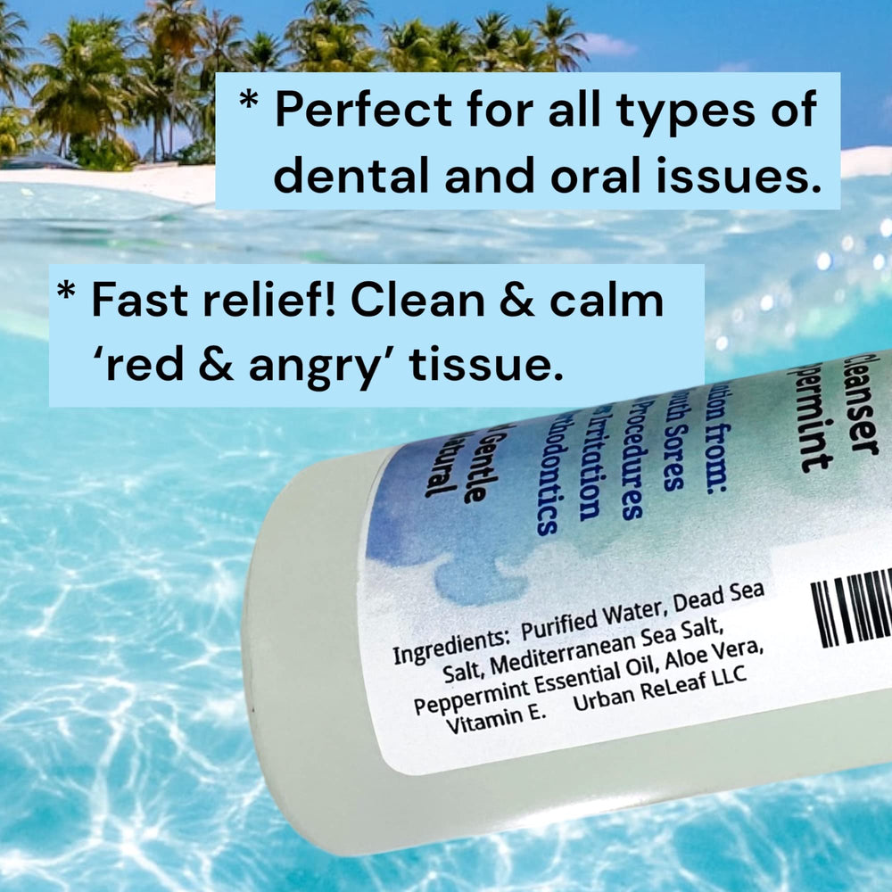Ingredients: purified water, sea salts, peppermint oil, aloe vera, vitamin E