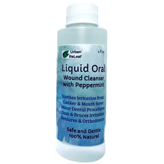 Bottle of Urban ReLeaf Liquid Oral Wound Cleanser with Peppermint, 4 oz