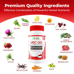 Tart cherry concentrate capsules for uric acid control