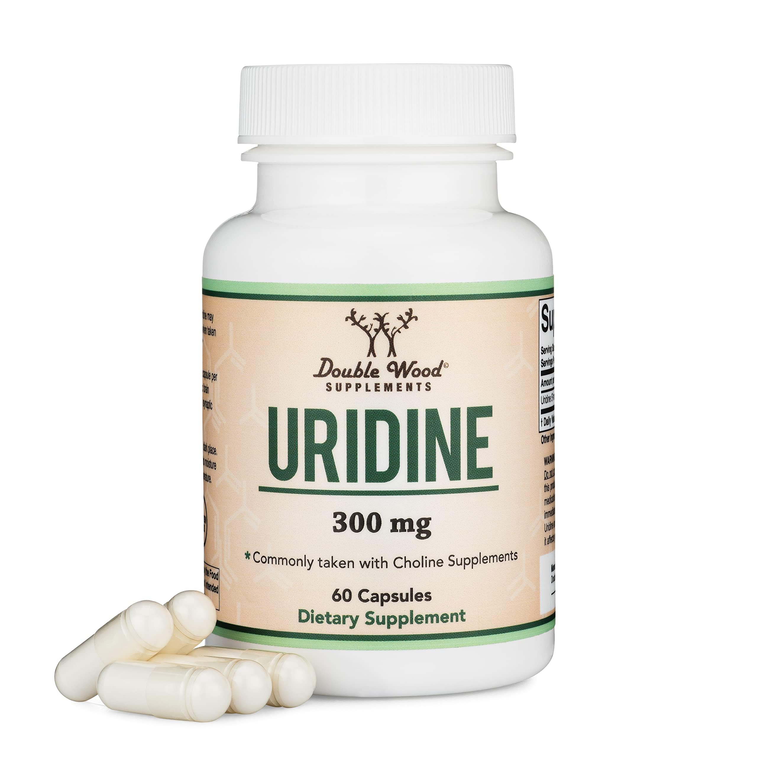 Uridine Monophosphate 300mg bottle and capsules