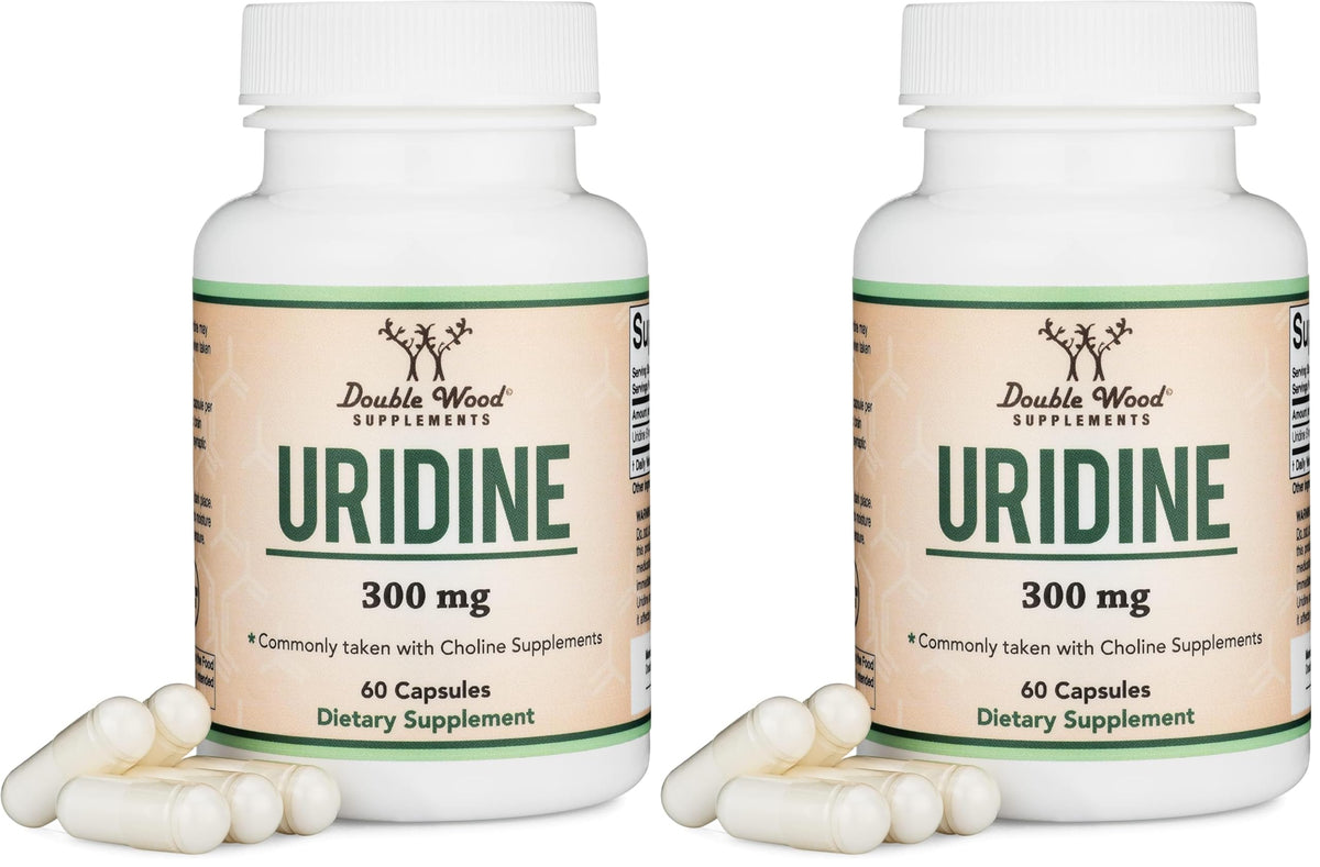 Uridine Monophosphate 300mg bottle, 60 capsules, two-pack