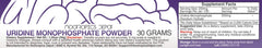 Uridine Monophosphate Disodium Salt Powder 30g – label on jar