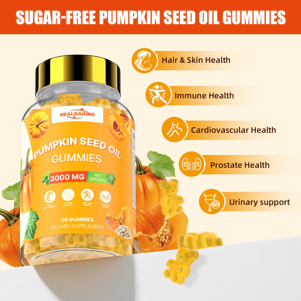Urinary bladder health support with pumpkin seed oil gummies