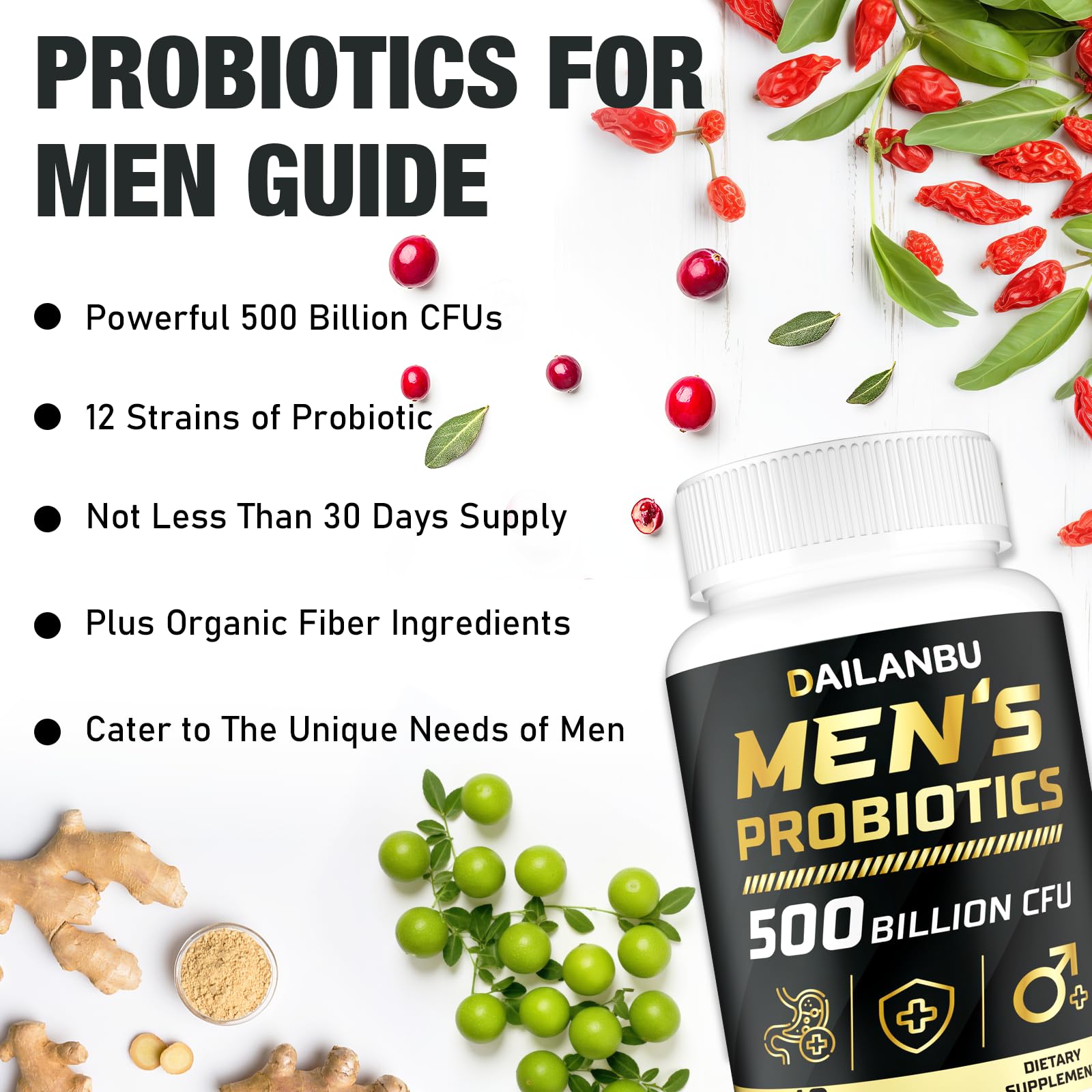 Probiotic for urinary tract and prostate support in men