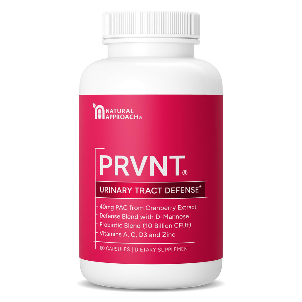 Urinary Tract Defense bottle showing Cranberry PACs, D-Mannose, Probiotics and vitamins - 60 capsules