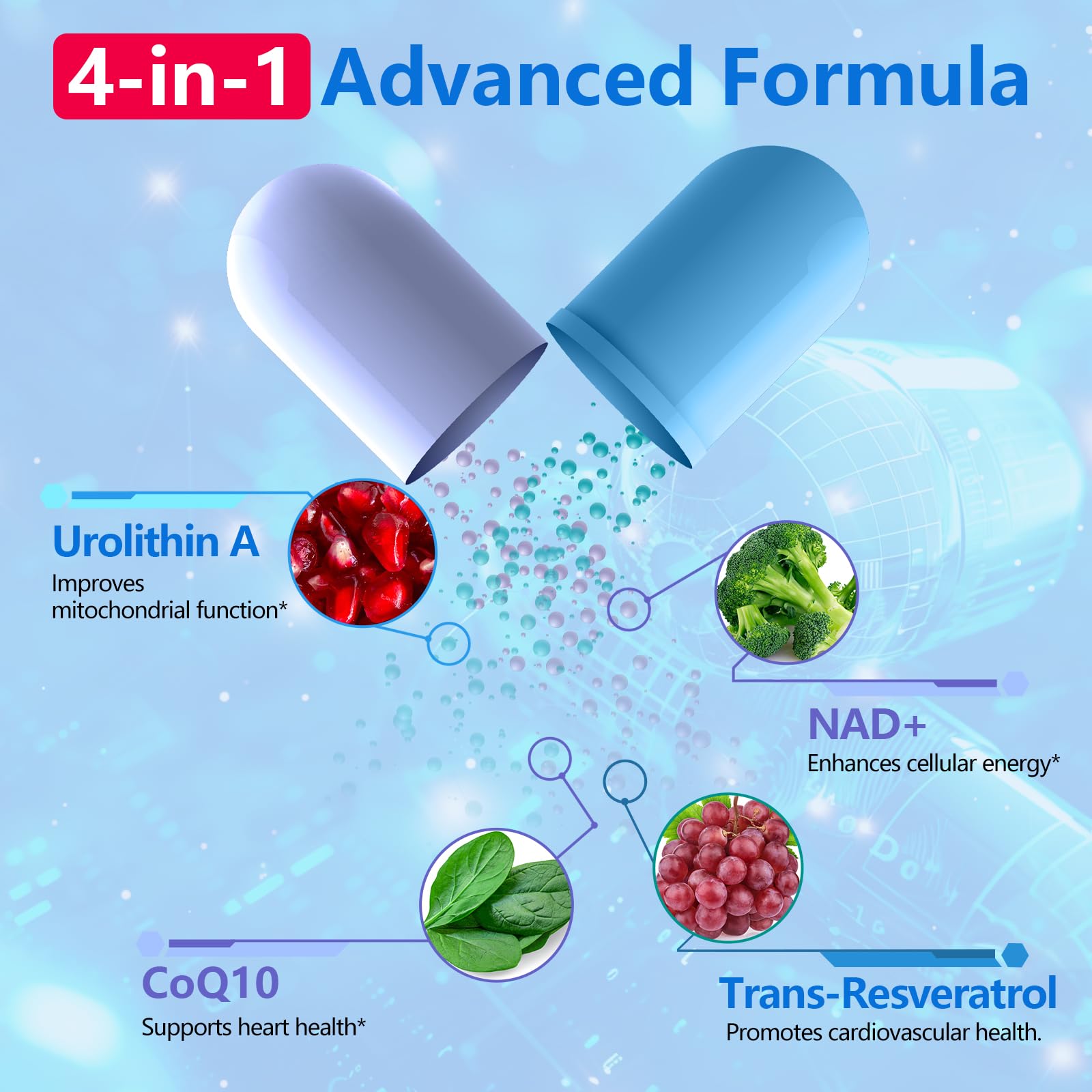 Close-up of daily health benefits and energy support