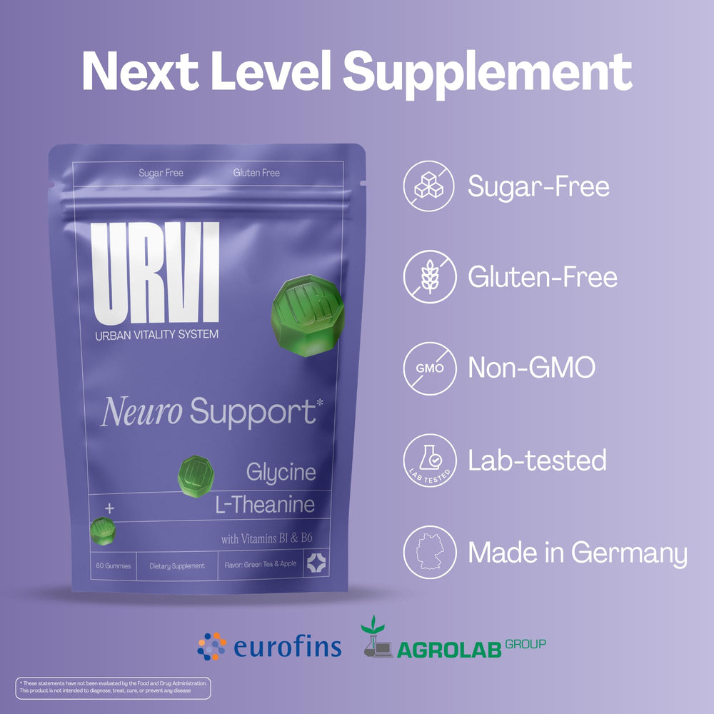 Sugar-free indicator on URVI Neuro Gummies packaging