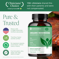 Packaging of USA-grown organic mushroom supplement