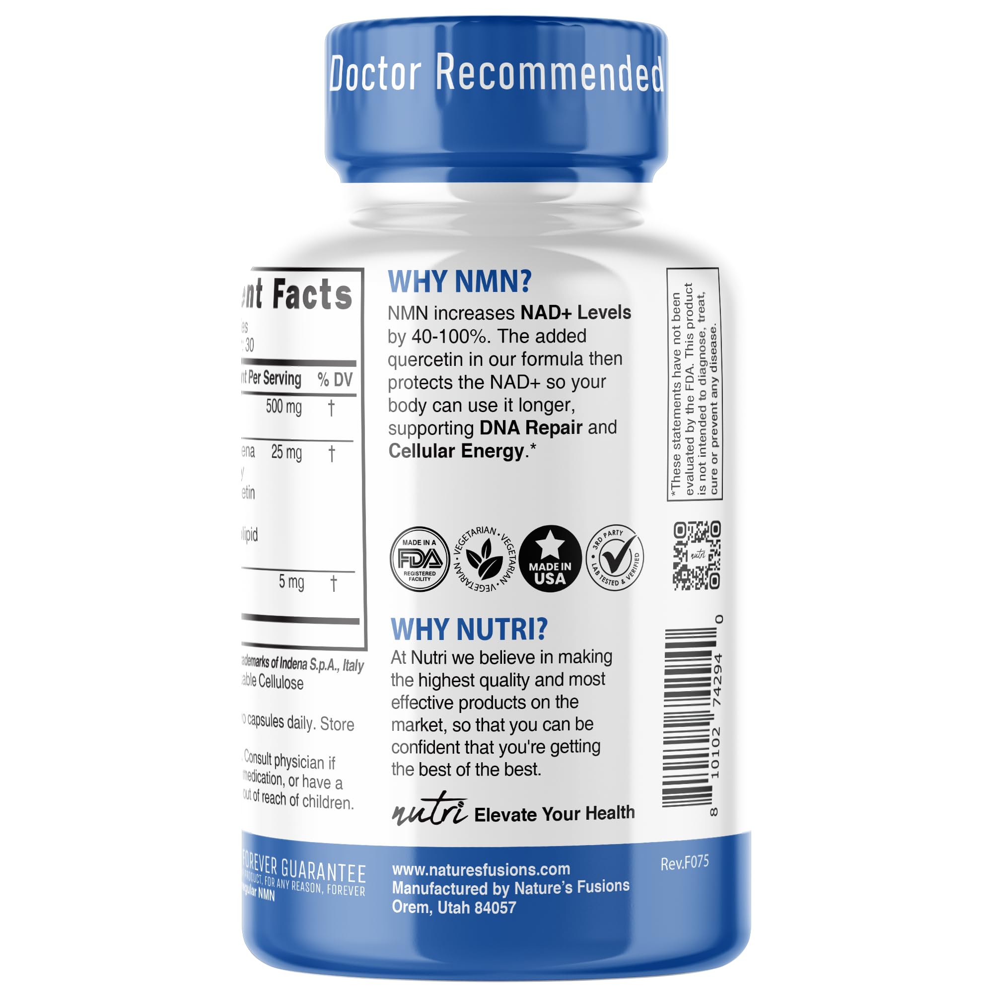 USA third-party lab testing seal for NMN supplement
