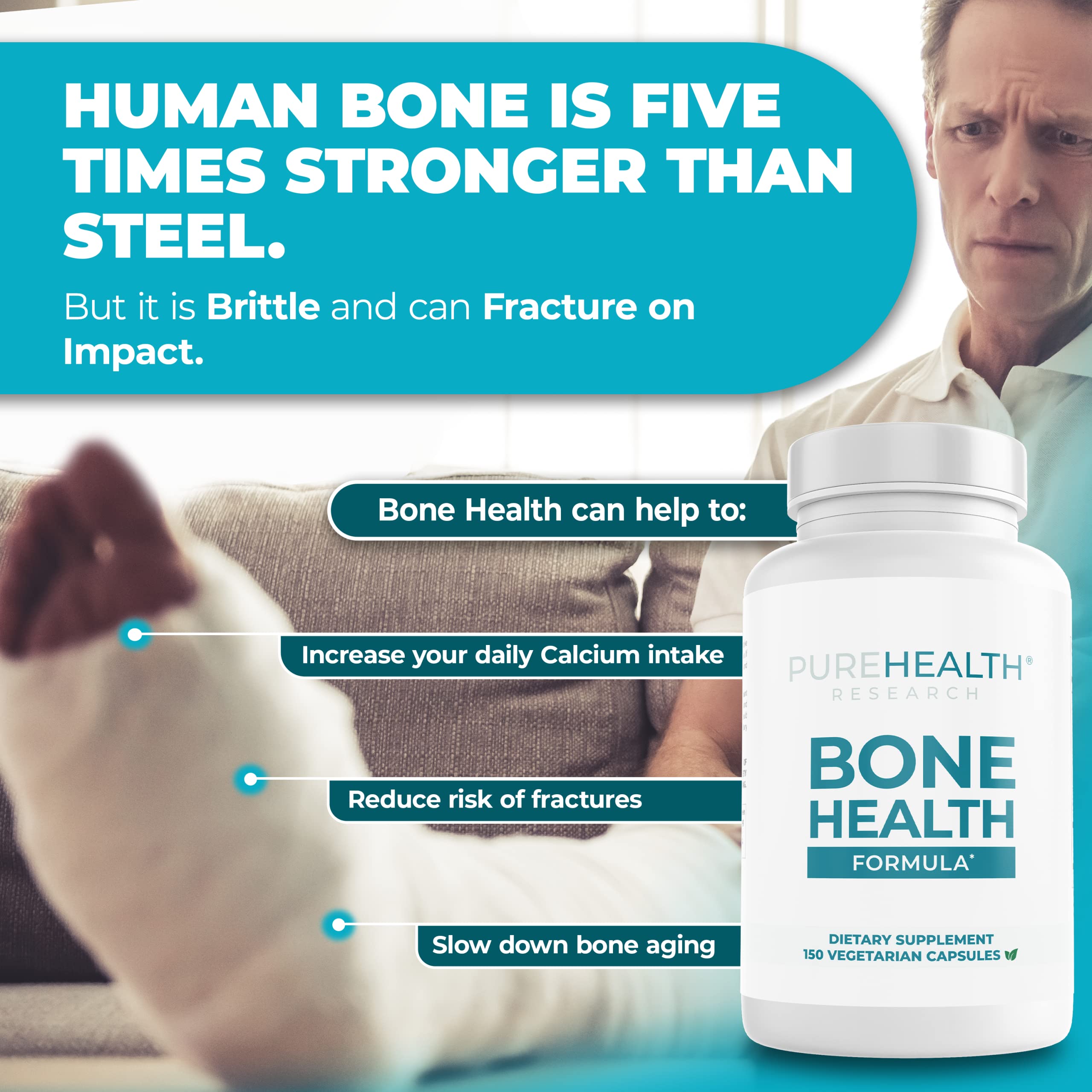 USA-made PUREHEALTH Bone Health Formula packaging