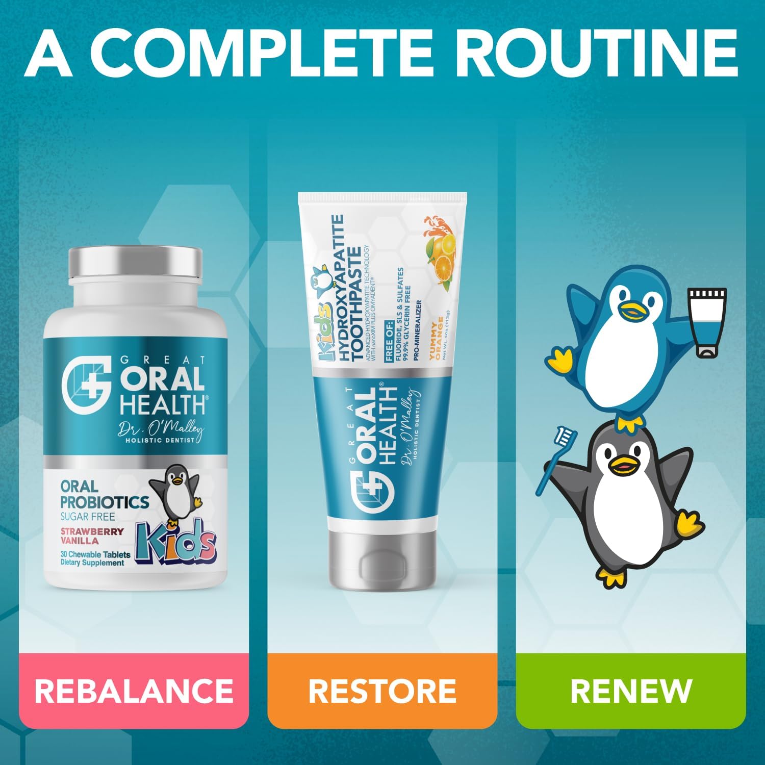 USA-made dental probiotics for kids packaging