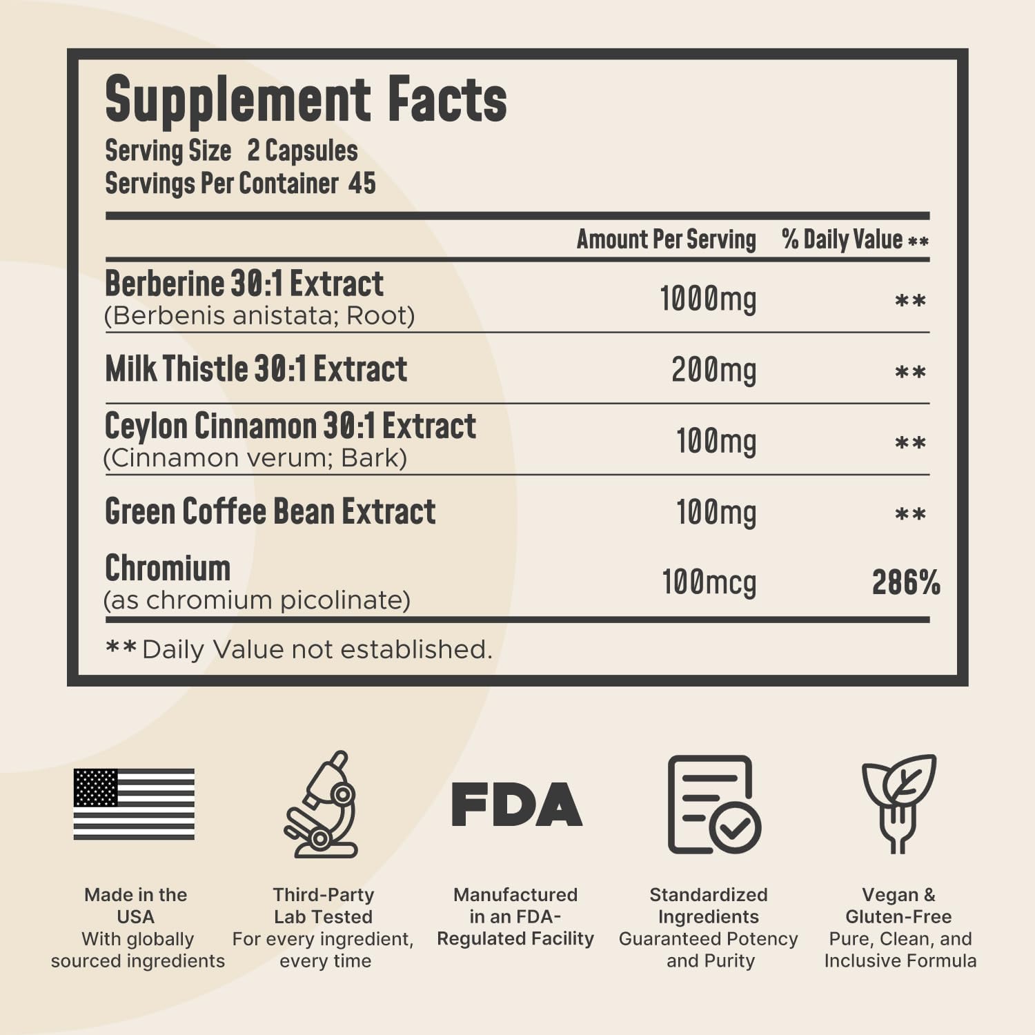 USA-made dietary supplement bottle