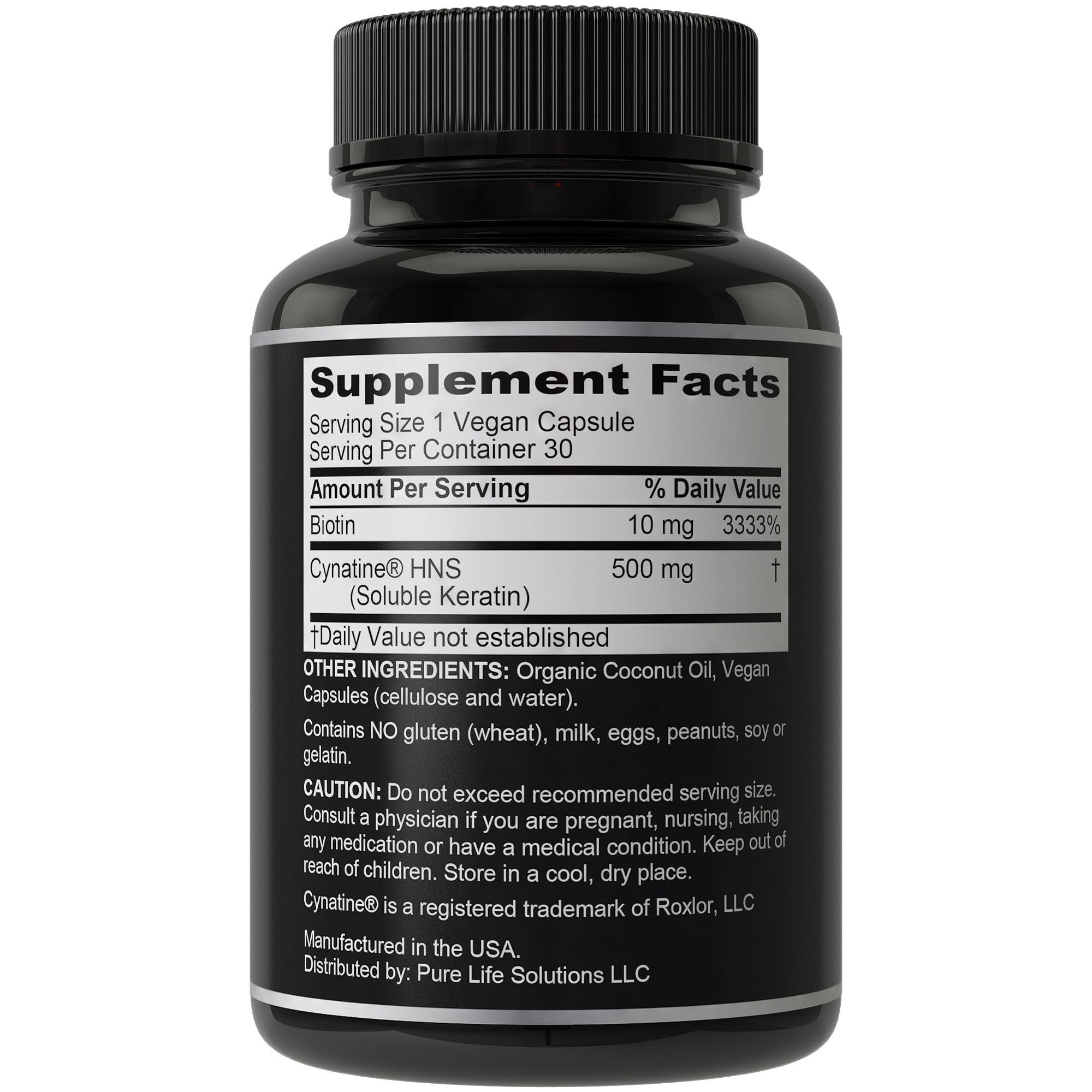 USA-made, GMP-certified hair growth supplement label