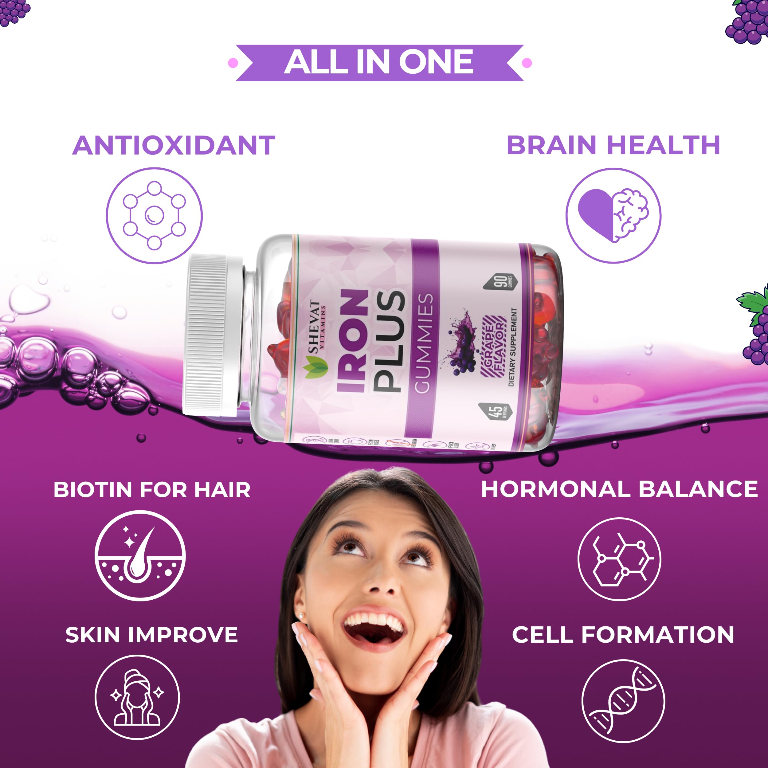 USA-made iron supplement ingredients and quality assurance label