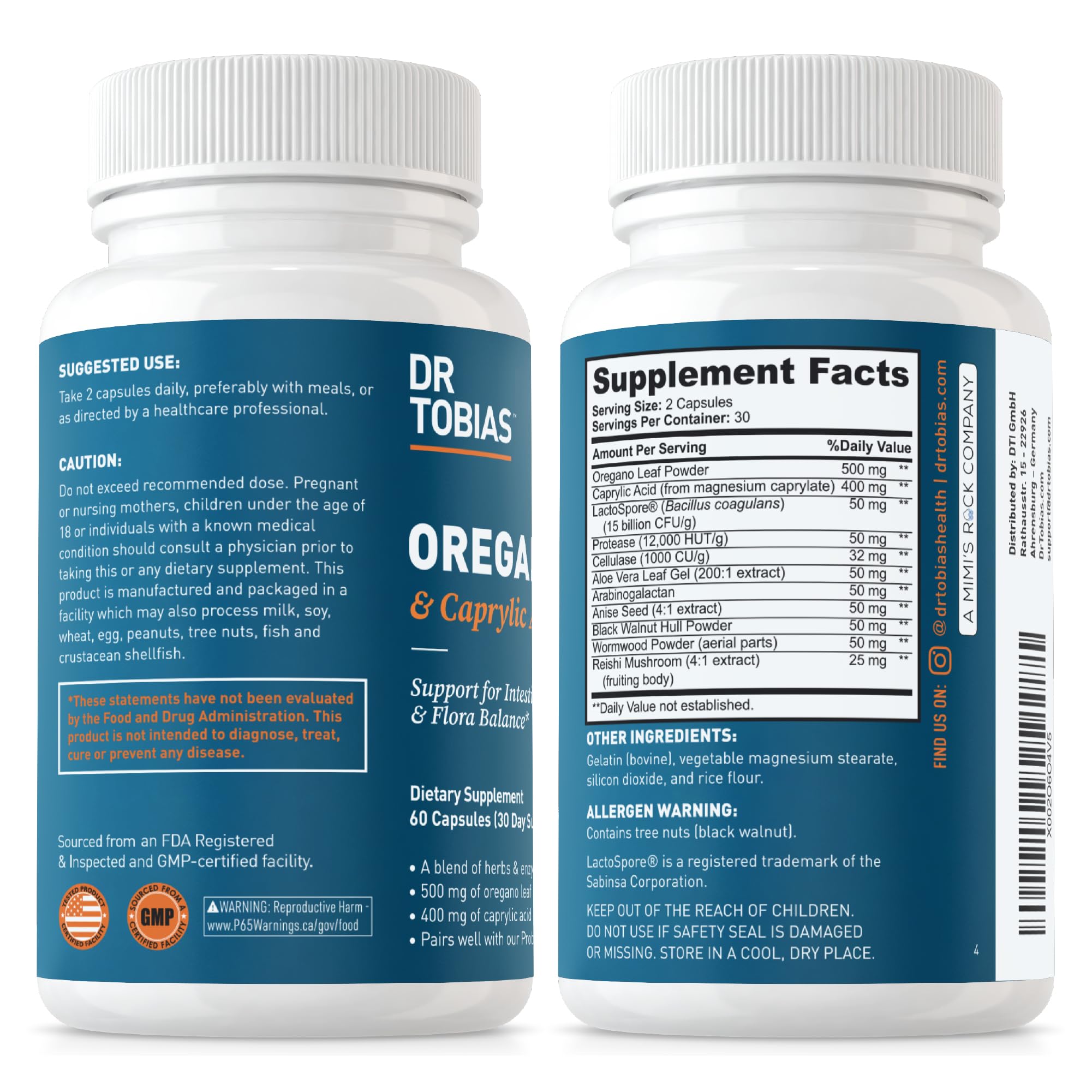 Non-GMO, GMP-certified USA-made production label