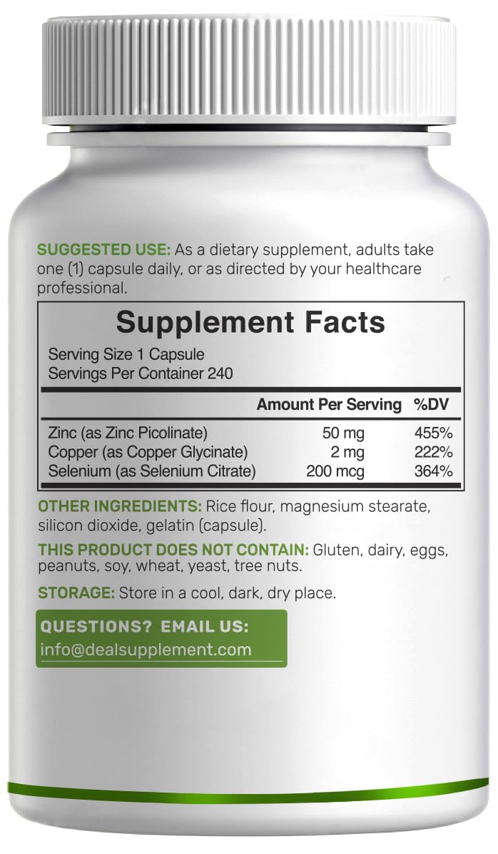 Made in the USA, non-GMO zinc supplement label