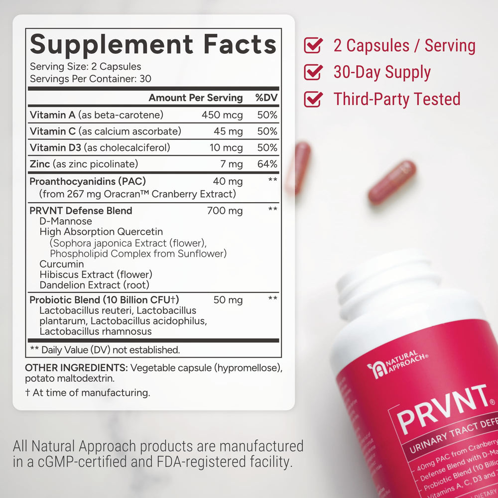 USA manufactured Urinary Tract Defense supplement bottle