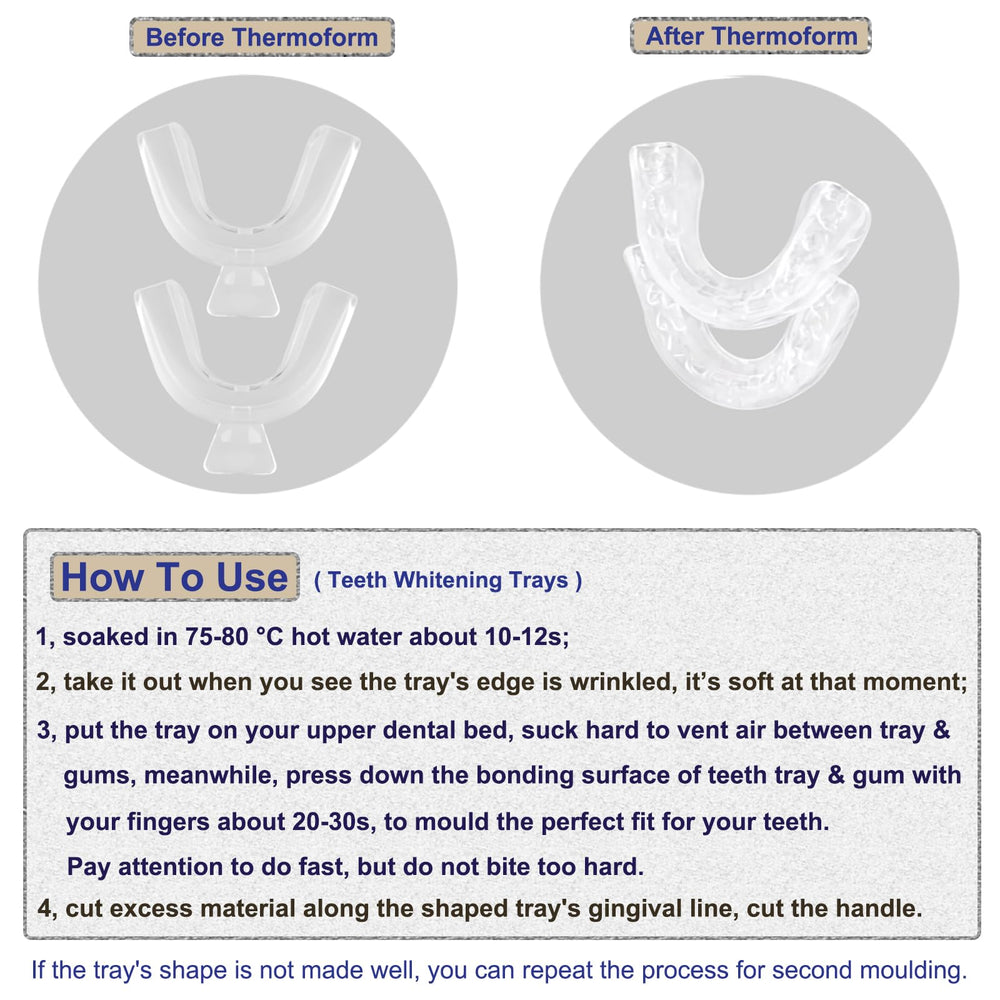 Usage instructions for teeth whitening tray molding