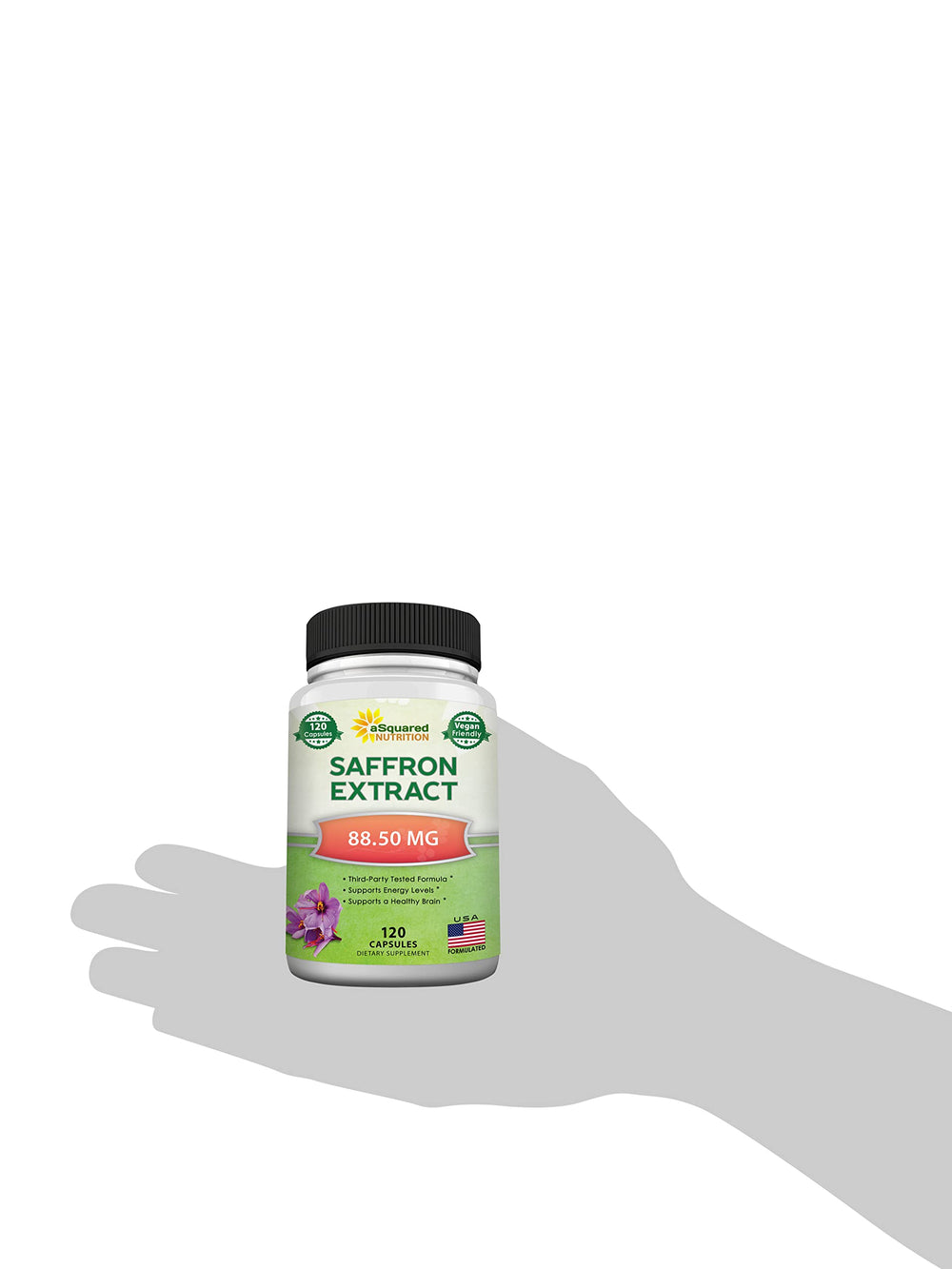 Usage and packaging of saffron supplement bottle