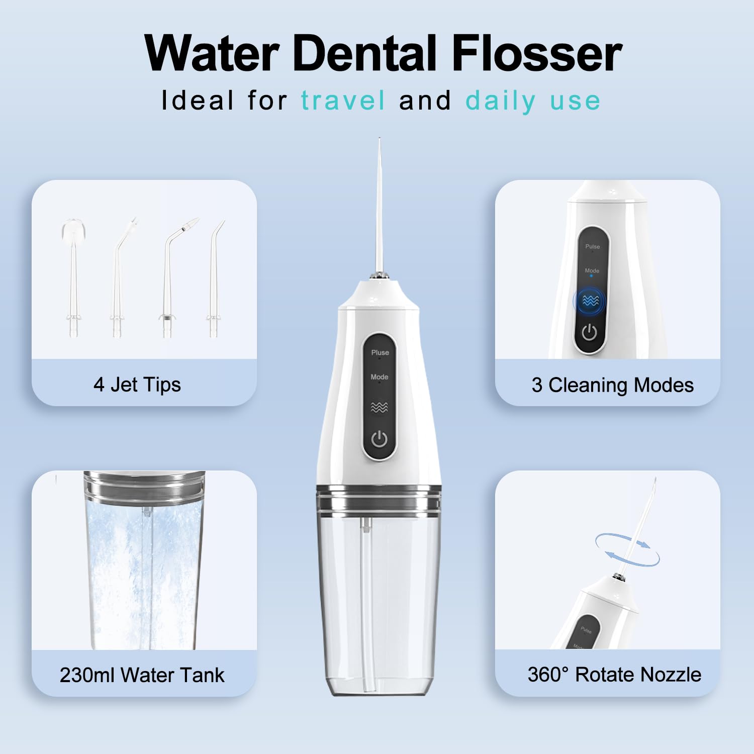 USB charging for cordless water flosser