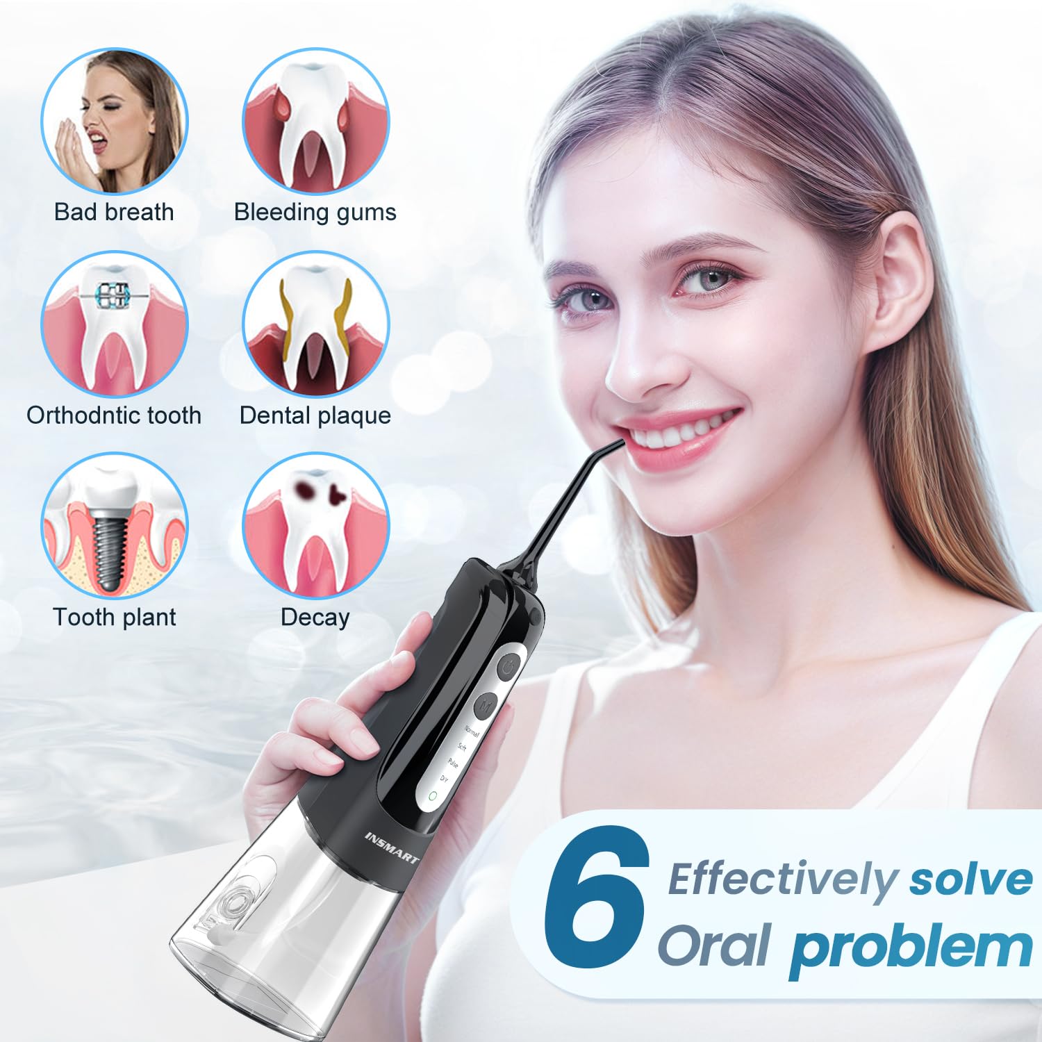 USB rechargeable cordless water flosser