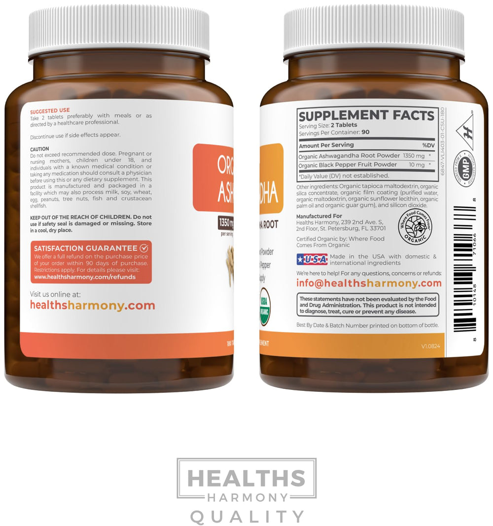 Box and bottle showing 3 months supply of Ashwagandha