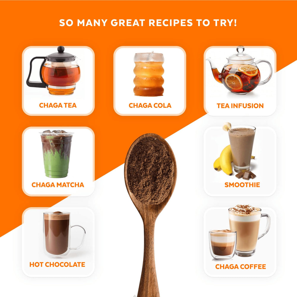 USDA Organic label on Chaga powder packaging