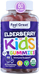 Front view of USDA Organic Elderberry Gummies for Kids bottle