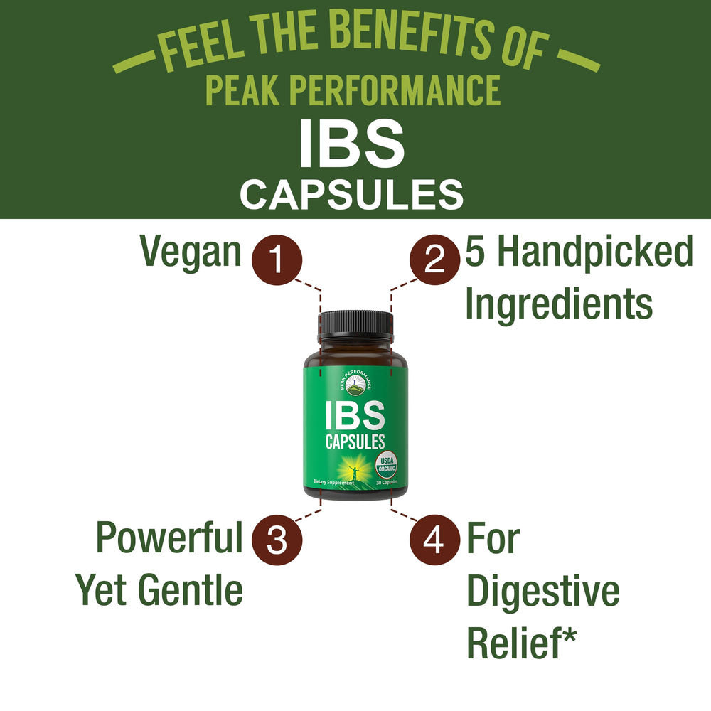 USDA Organic IBS Capsules bottle – label close-up
