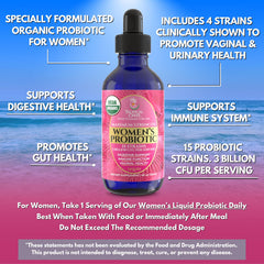 Graphic showing 15 probiotic strains included in the product