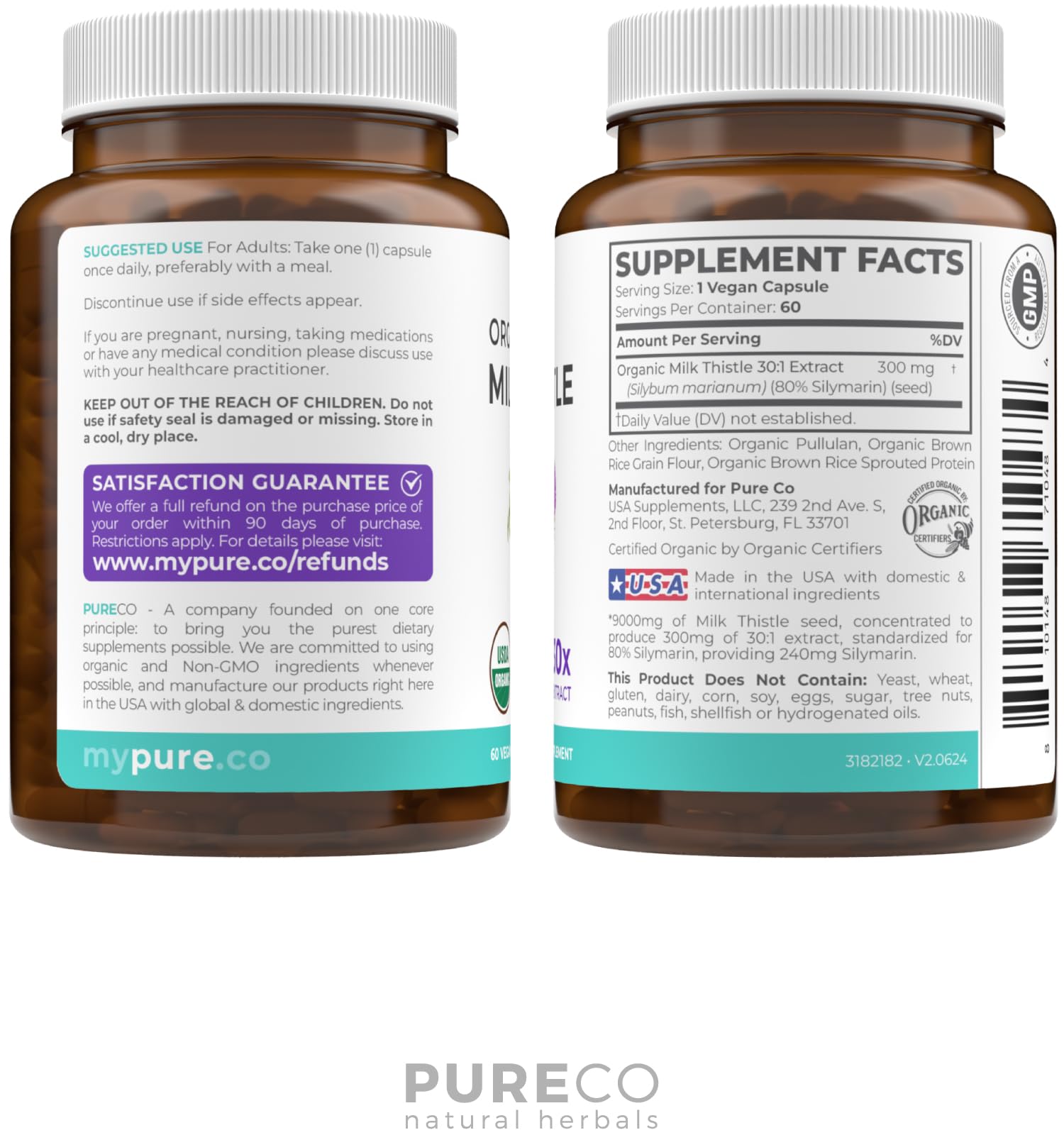 60-day supply package of milk thistle liver support capsules