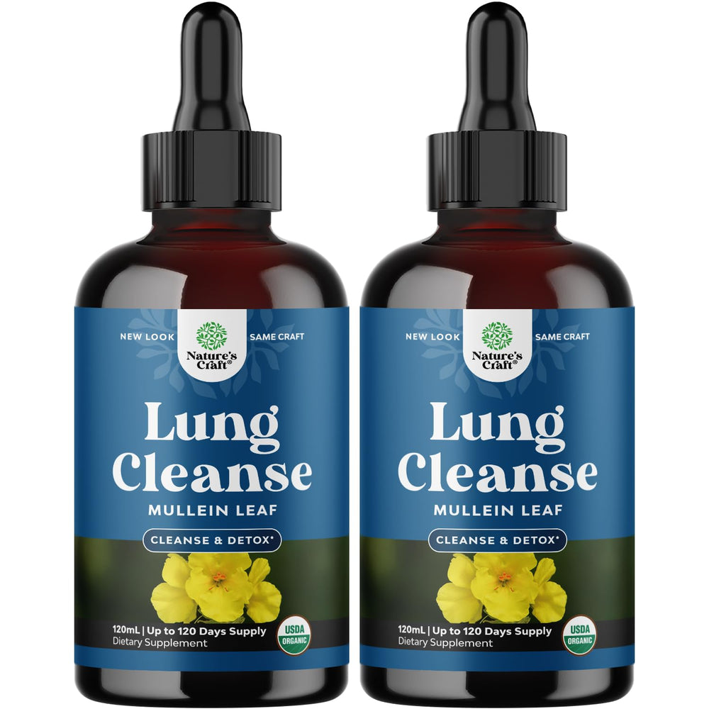 Front label of USDA Organic Mullein Drops 2 Pack
