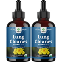 Front label of USDA Organic Mullein Drops 2 Pack