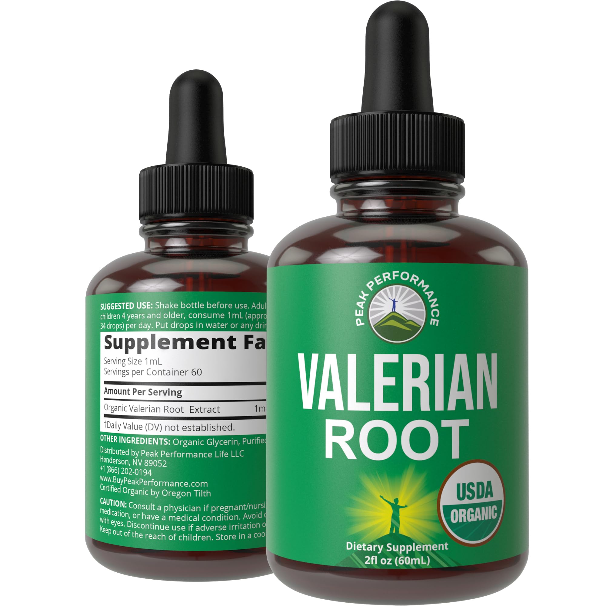 USDA Organic Valerian Root Liquid Drops bottle hero image