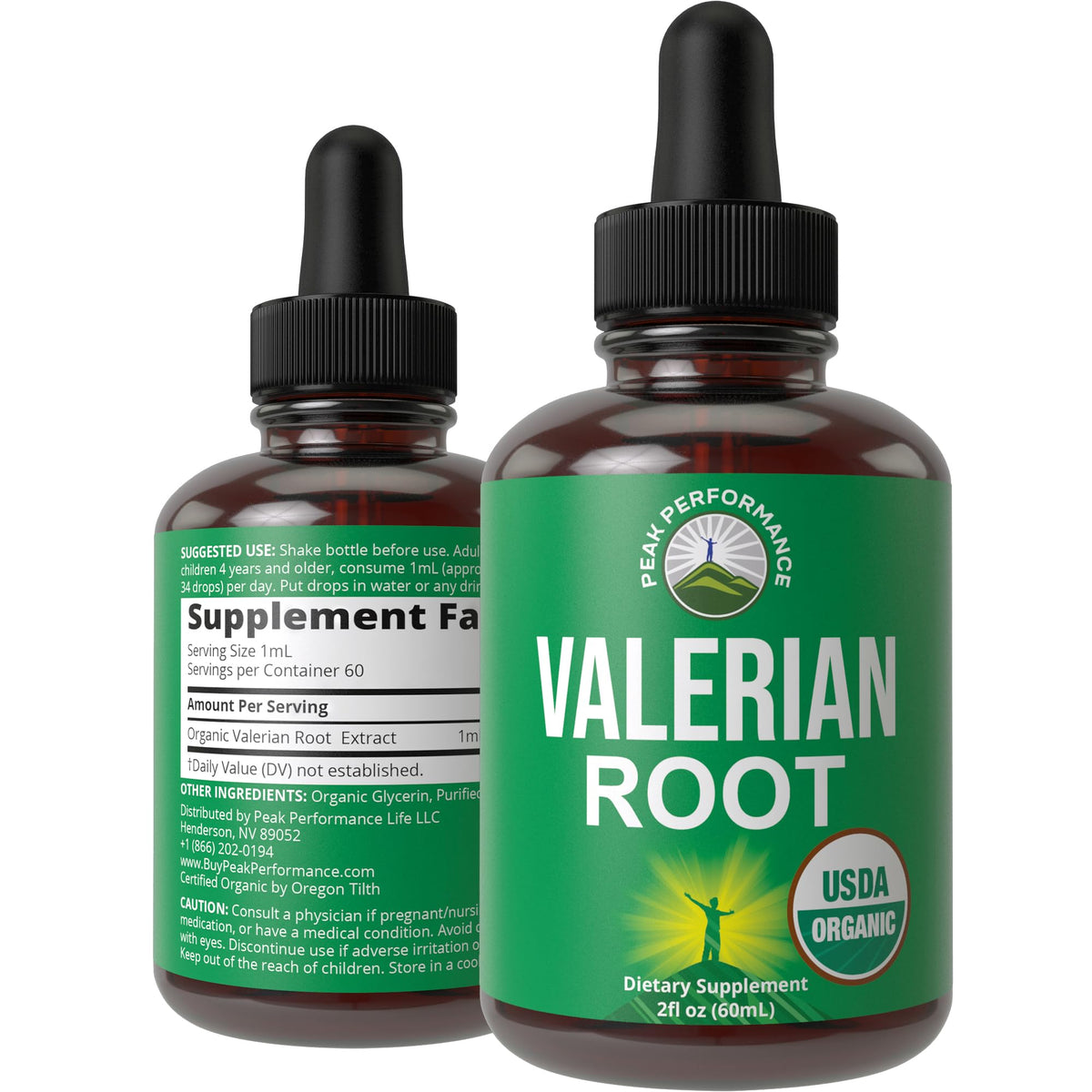 USDA Organic Valerian Root Liquid Drops bottle hero image