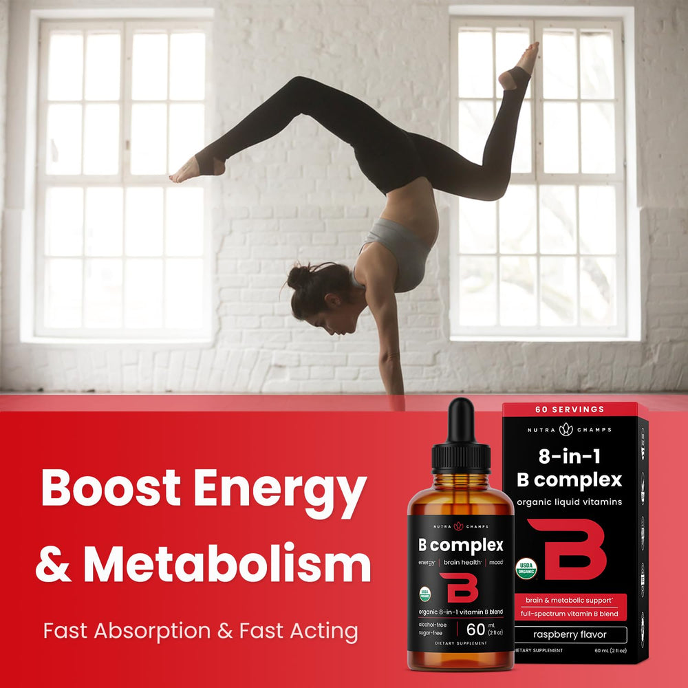 Nutrition facts panel on B complex liquid bottle