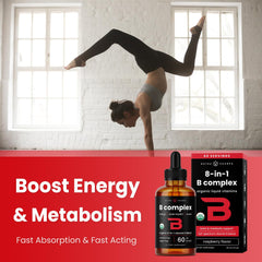 Nutrition facts panel on B complex liquid bottle