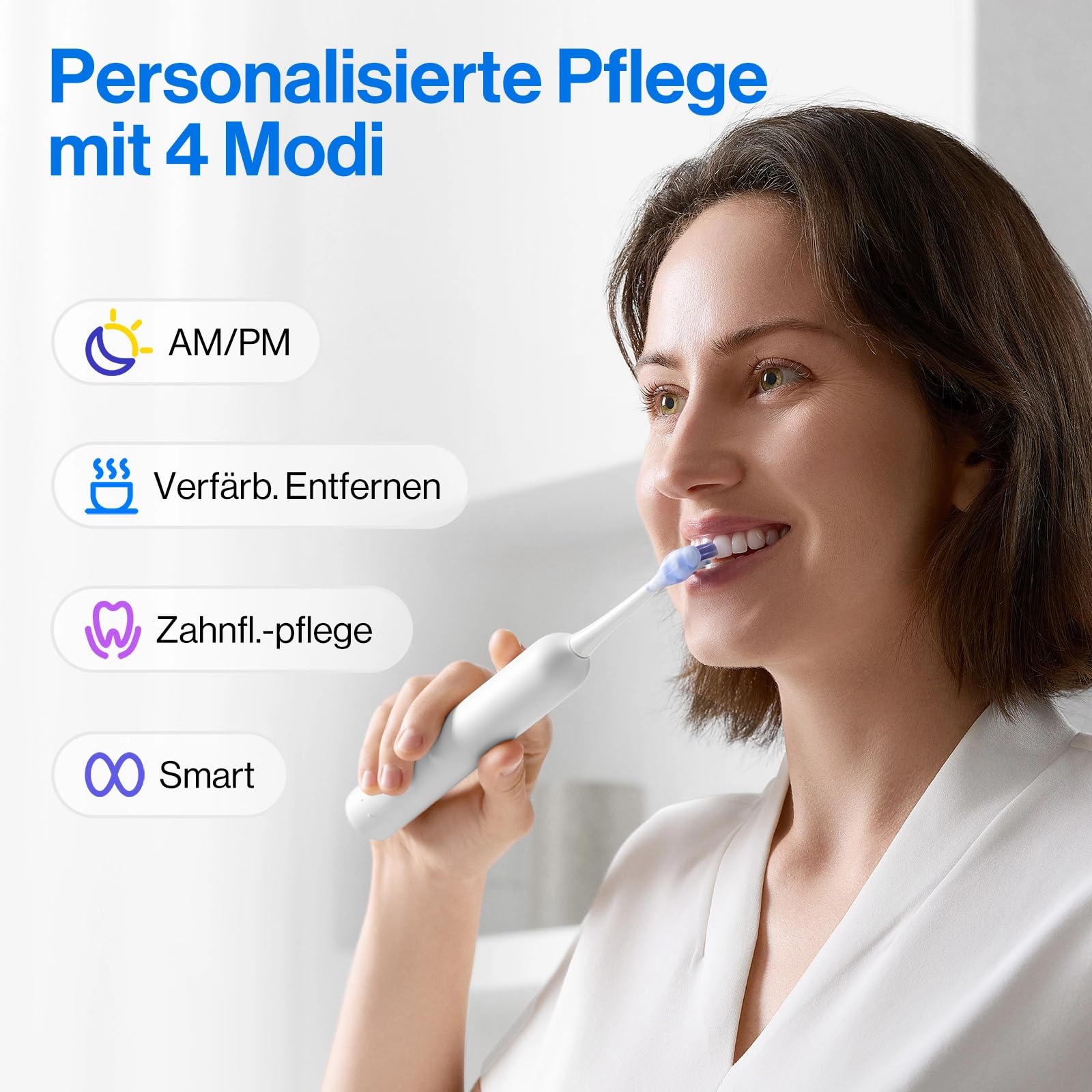 Demonstration of cleaning braces and implants with water flosser