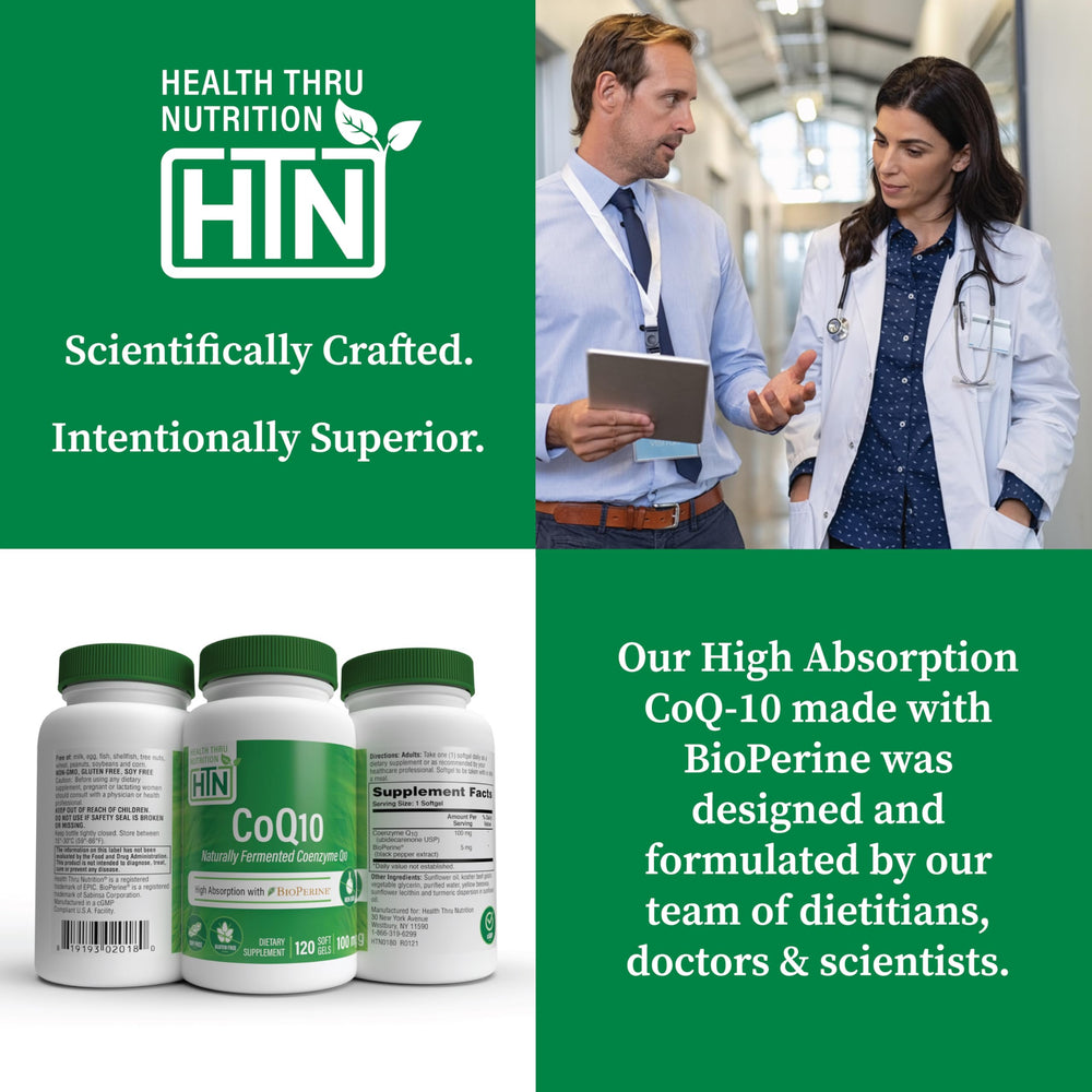 USP Grade CoQ-10 logo and quality seal