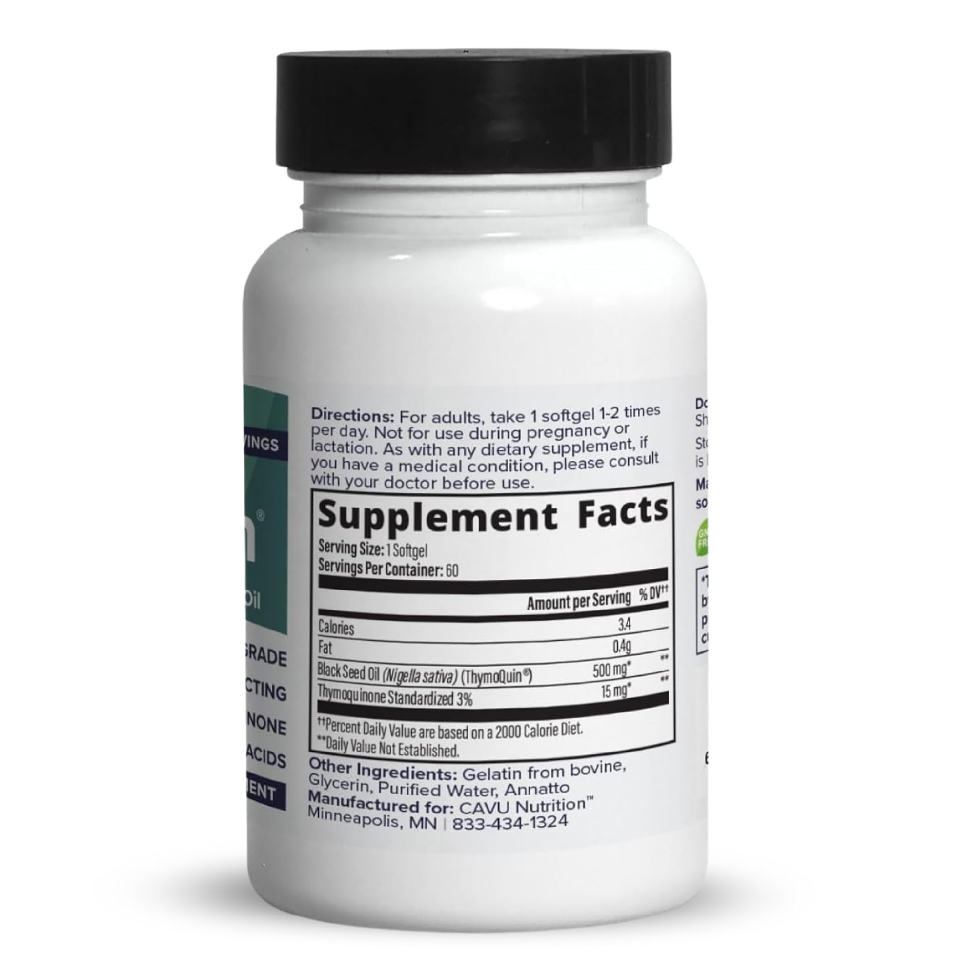 USP-grade patented ThymoQuin formulation label