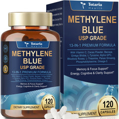 Bottle of USP-grade methylene blue 13-in-1 brain formula